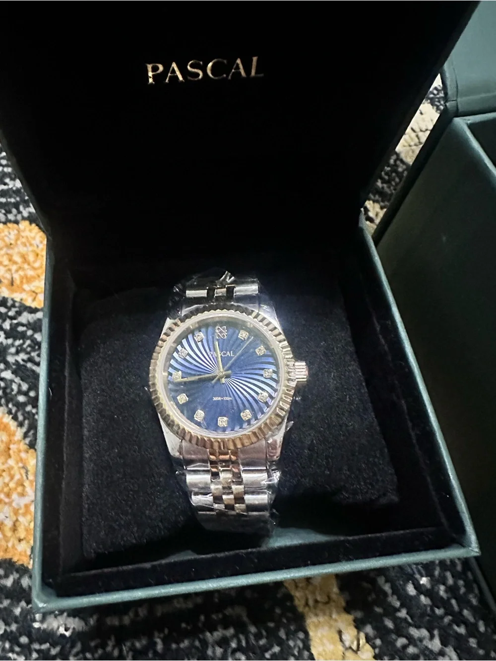 Dual-Tone Blue Dial Women's Watch